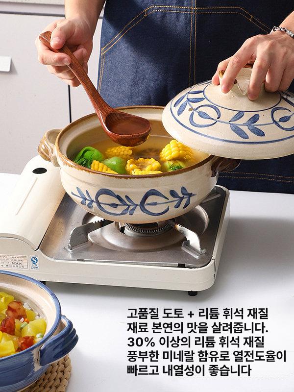 가정용 일본식뚝배기 고온 전골냄비 솥밥 일식 내성 밥솥 찌개용 도자기뚝배기 직화용 - 상세 이미지 4