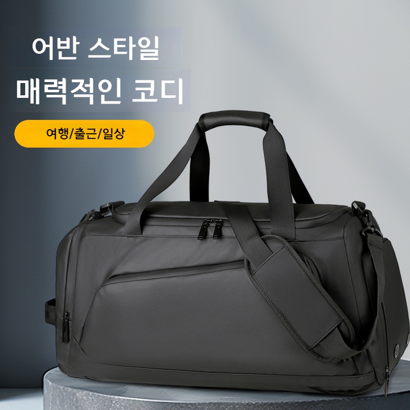 방수 스포츠 가방 신발 수납 분리 여행 짐 트레이닝 백팩 T33 블랙 숄더백 - 상세 이미지 5