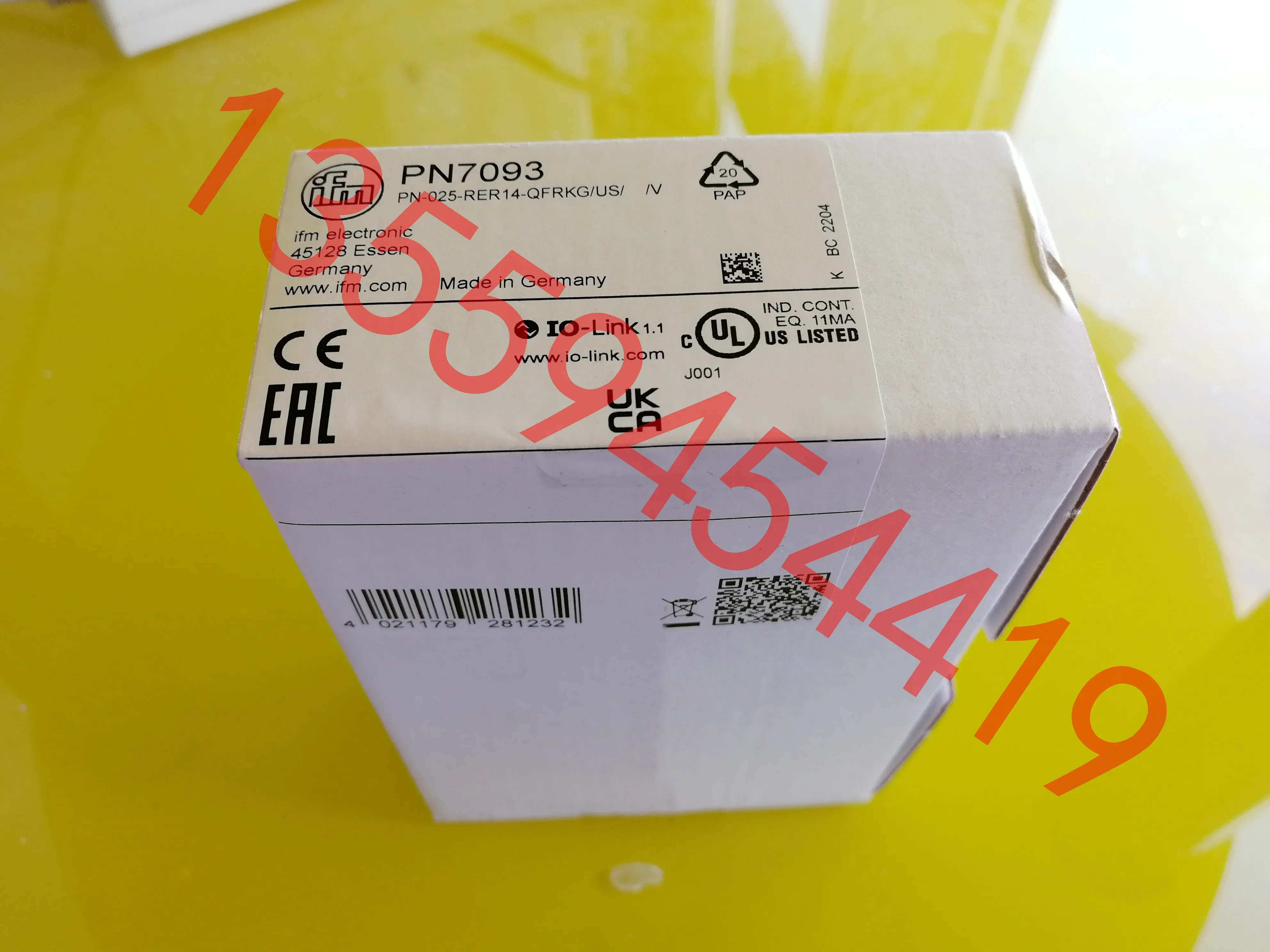 2025.4 IFM Yifumen 압력센서 PN7093 납품