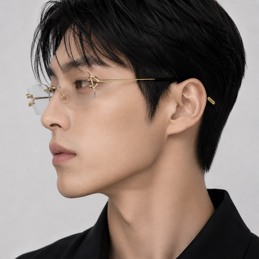까르띠에 안경 C데코 림리스 CT0488O 001 골드 56mm - 상세 이미지 3
