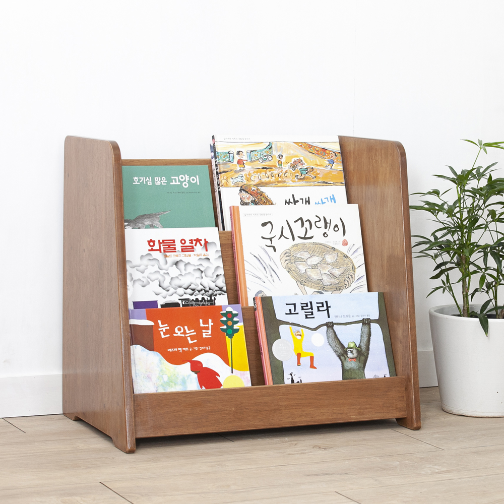 모리의하루 3단 토리 전면책장 원목 아기책장 전면책꽂이 - 상품 이미지