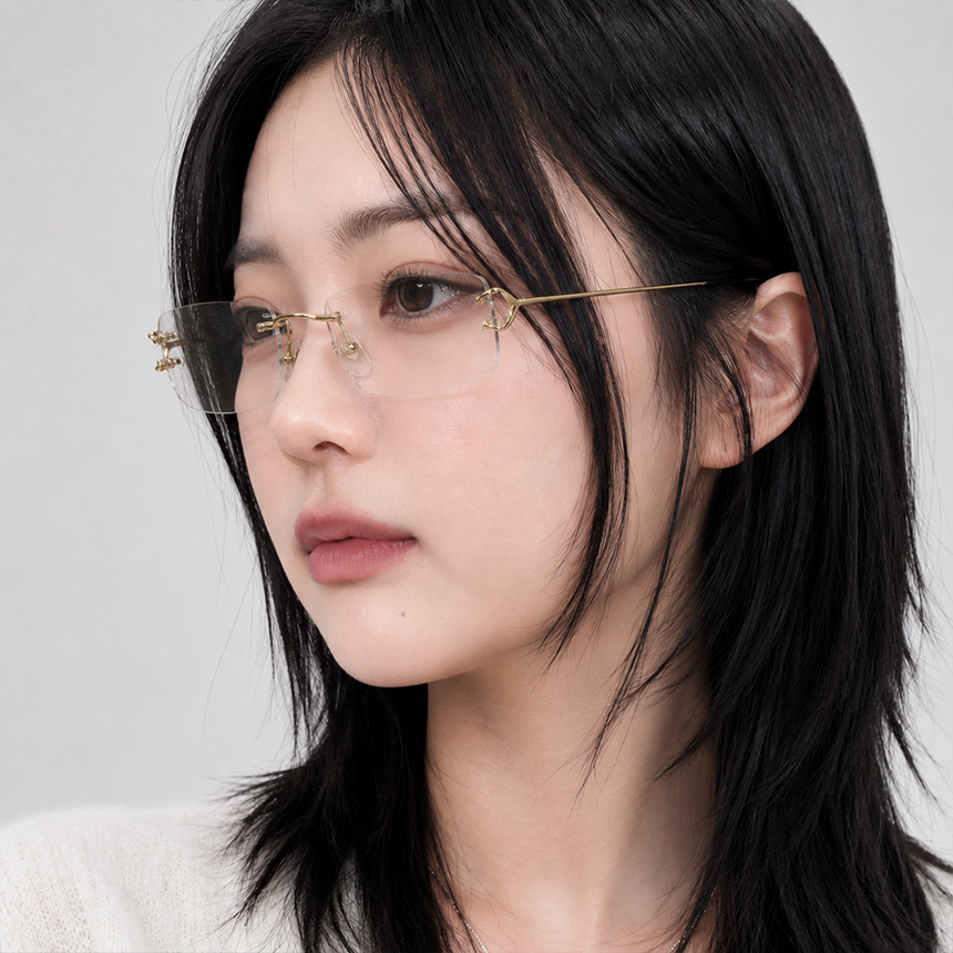 까르띠에 안경 C데코 림리스 CT0488O 001 골드 56mm - 상세 이미지 2
