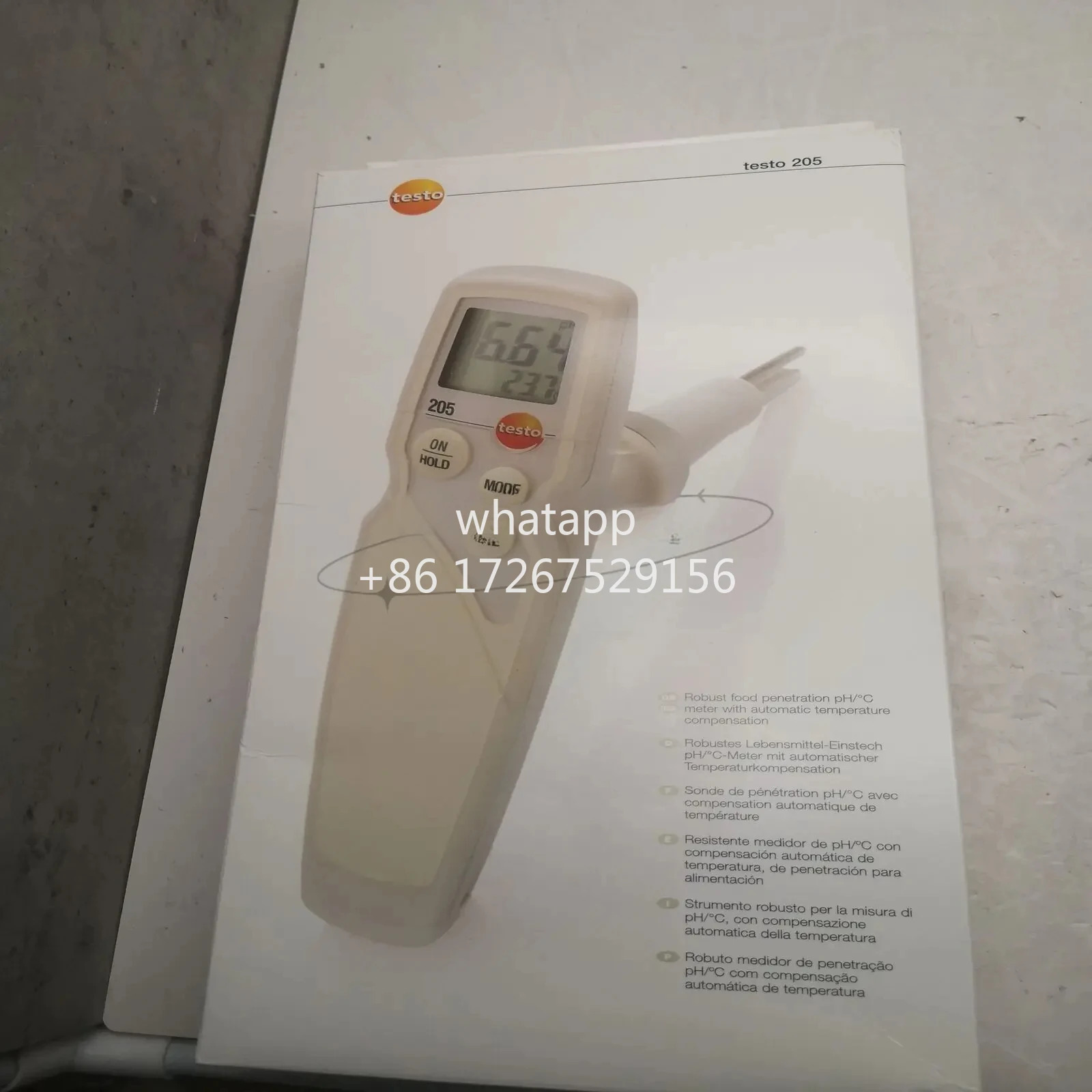 Testo 205 PH 측정기 식품 프로브 헤드 0563 2