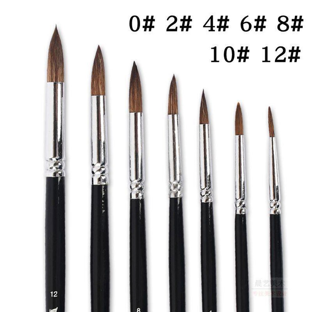 콜린스키 뾰족한 대용량 구아체 Fuumuui 수채화 9pcs 상세부터 세트 세이블 브러시 붓 블랙 모프 번들 가용 둥근 0 - 상세 이미지 2