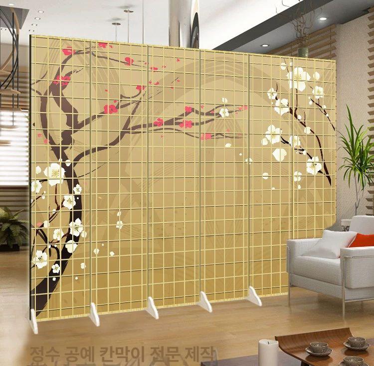 벚꽃 파티션 라탄 현관 스크린 호두색 칸막이 가벽 가림막 가리개 통풍 컬러 빈티지 - 상세 이미지 4
