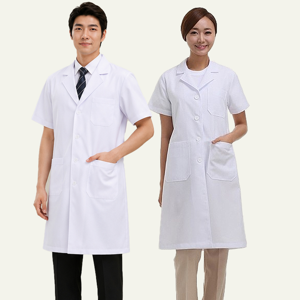 여름용시원한 폴리반팔의사 약사 영양사 실험실랩가운 - 상품 이미지