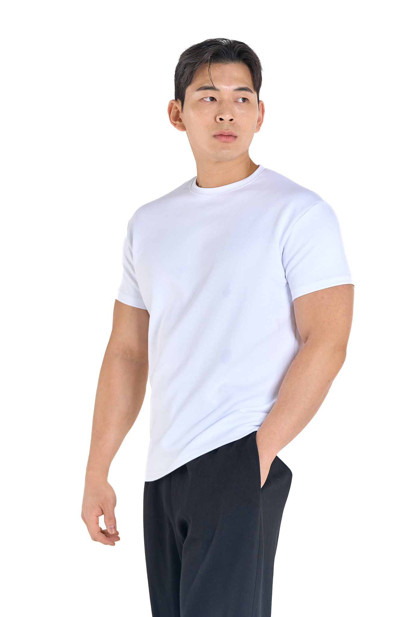 브이엔에프 [3PACK] 특양면 와이드숄더핏 머슬핏티셔츠반팔 - 상세 이미지 3
