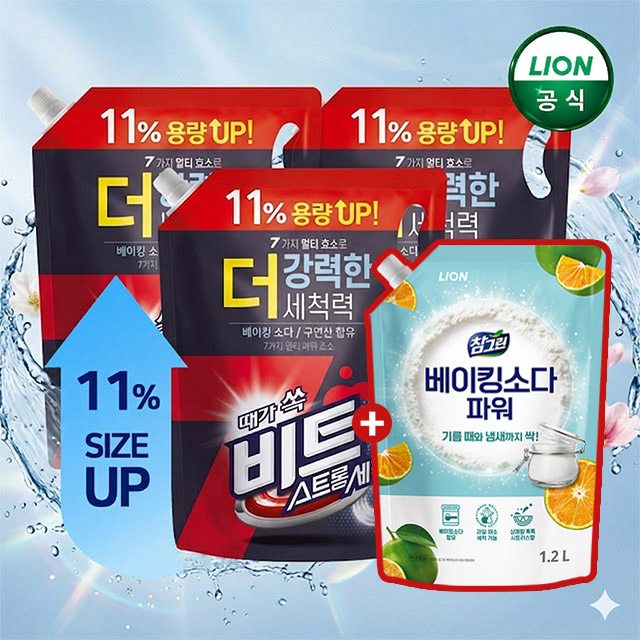 비트 스트롱세븐 세탁세제 2.22L 리필 x 6개 드럼용 / 세탁세제, 액체세제 - 상품 이미지