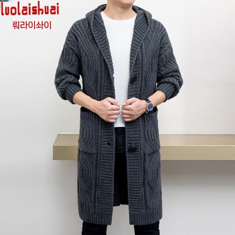 남자롱가디건 오버핏 남자가디건 루즈핏 간절기 카디건 니트 남성 가을 캐주얼 여름 스웨터 - 상세 이미지 4