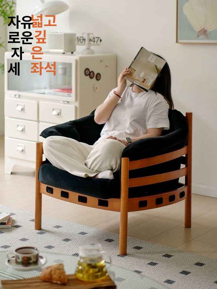 1인용암체어 안락의자 독서의자 휴식의자 낮잠 등받이 북유럽 릴렉스 수유의자 - 상세 이미지 3