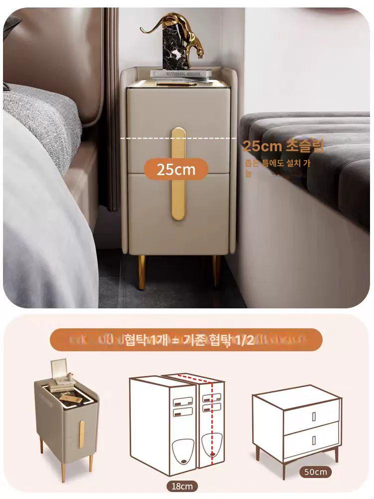 침대옆 서랍장 사이드테이블 침대미니협탁 수납 침대협탁 모던 인테리어 틈새협탁 - 상세 이미지 3