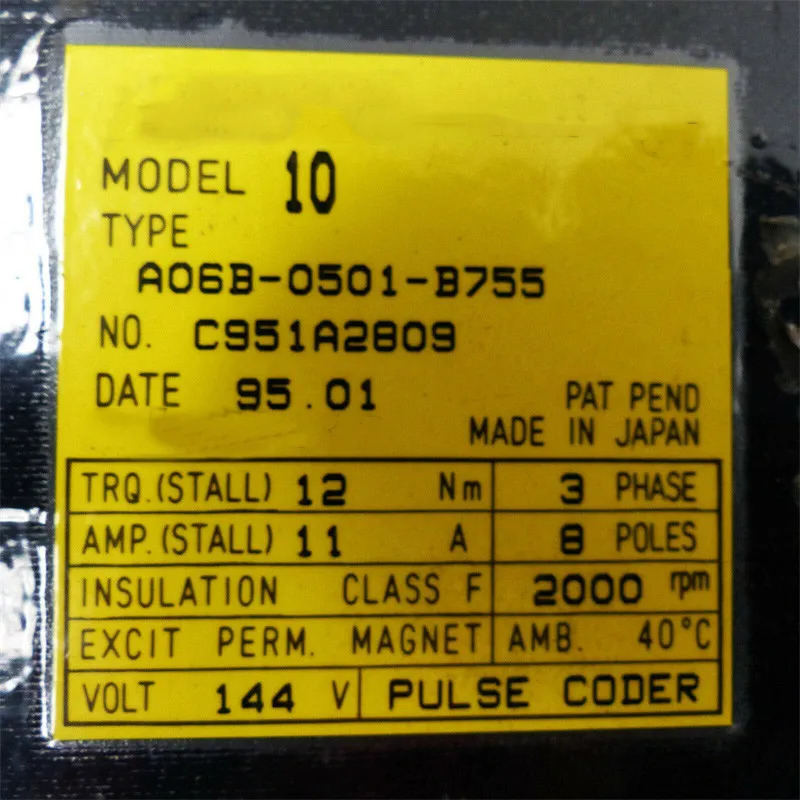 상태 AC 서보모터 A06B-0501-B755 완전히 리퍼