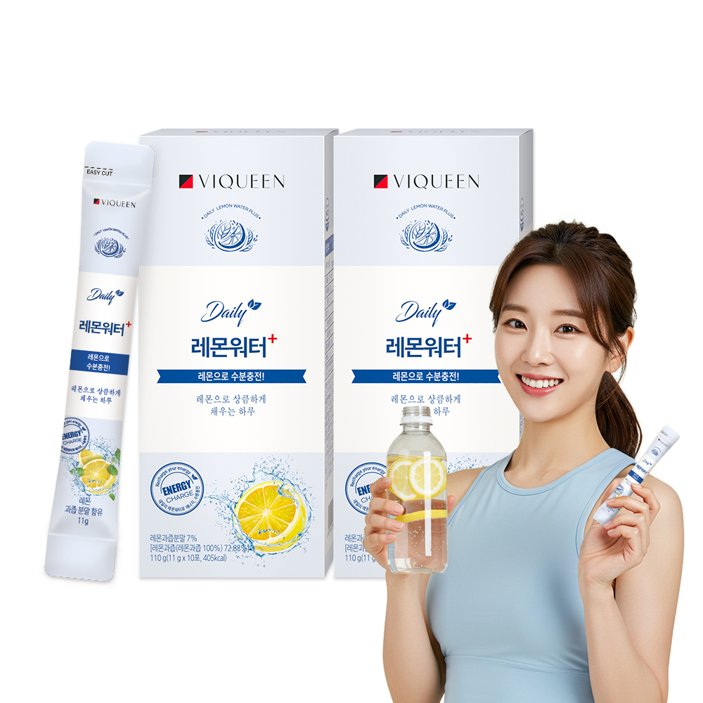 바이퀸 데일리 레몬워터 플러스 에너지 수분충전 레몬맛 10포 1+1 - 메인 이미지