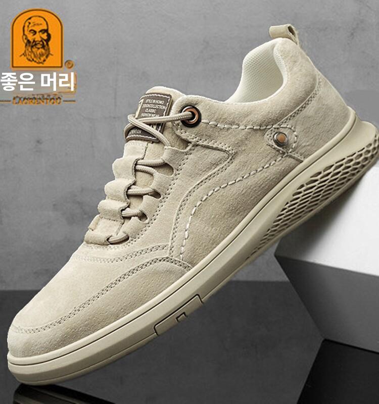 남성화 남자스니커즈 정장운동화 중년 볼넓은 가죽 - 상세 이미지 3