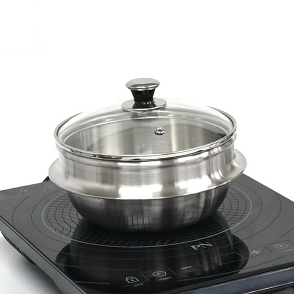 가정용찌개용 통삼중국밥용스텐뚝배기 스텐전골용인덕션뚝배기 1인뚝배기 뚜껑X 15.5호 - 상품 이미지