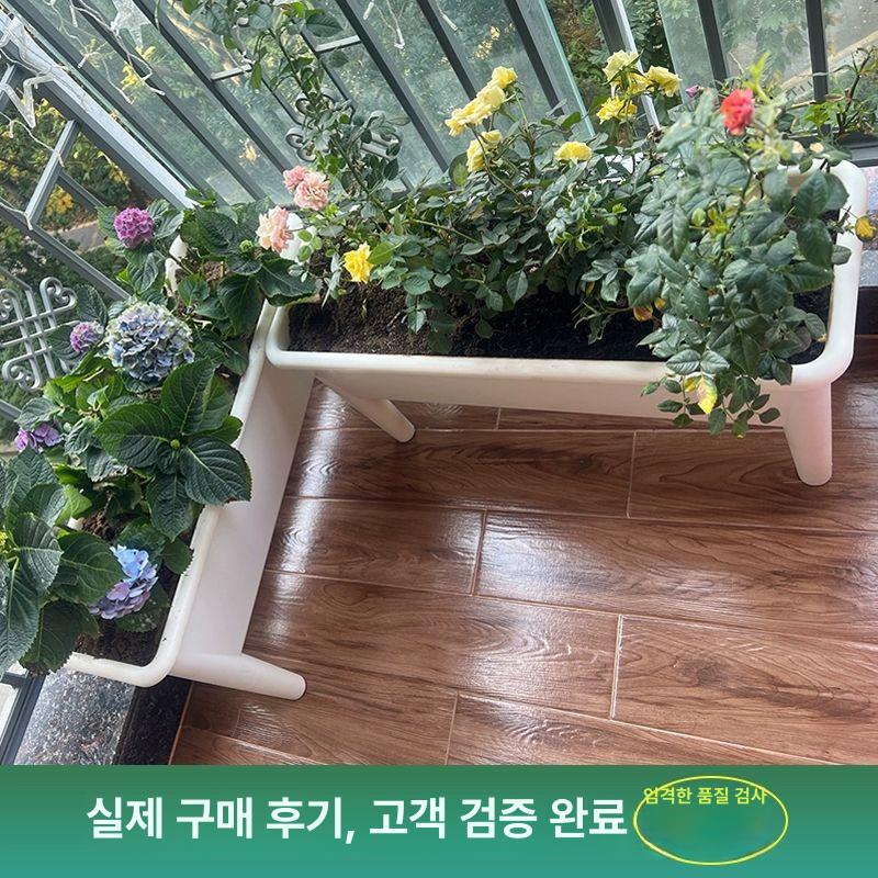 높은다리 화분 직사각형 야외 채소 플랜터 테라스 키우기 발코니 정원 플랜트박스 - 상세 이미지 3