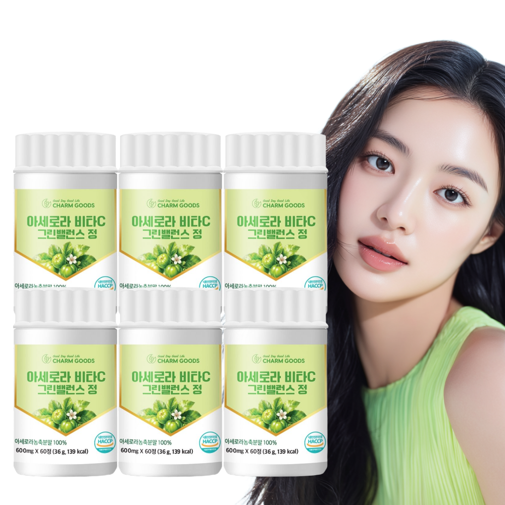 그린 아세로라C 자연유래 천연 비타민C 60정, 6개 - 상품 이미지