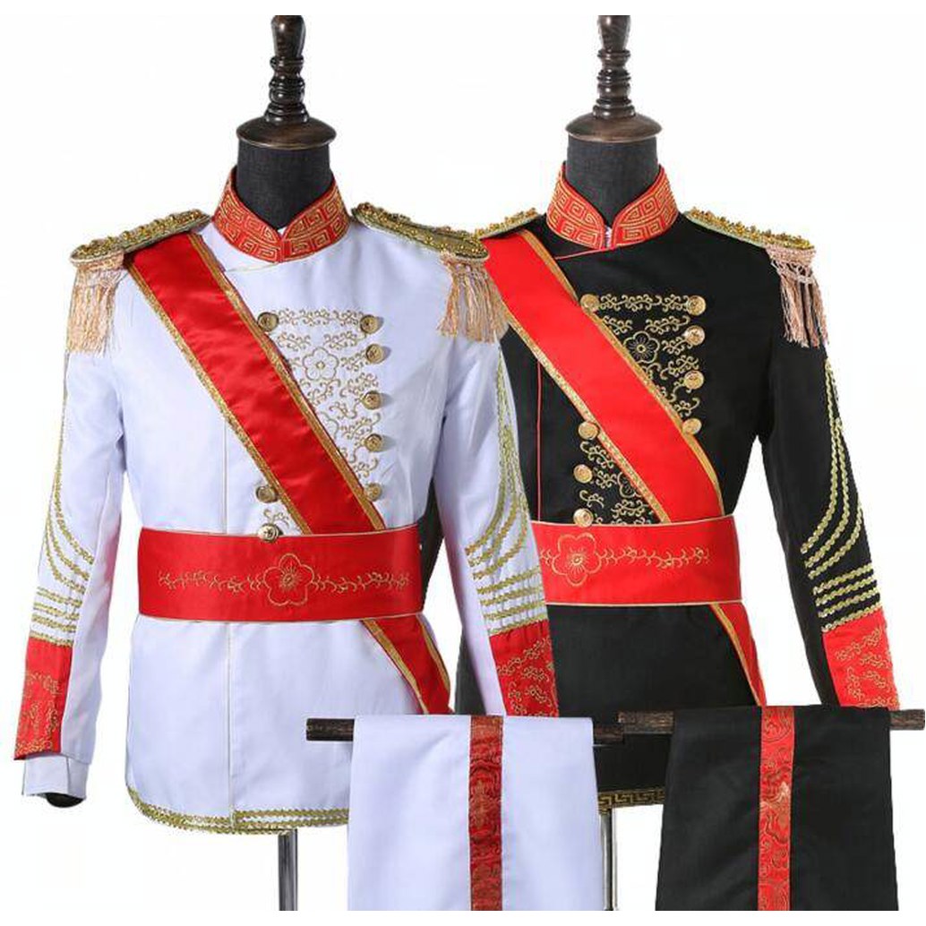 중세 블랙 공연 검은 무대 화보 군악대 제복 공연복 120cm 의상 150cm 표준 블랙 120cm - 상품 이미지