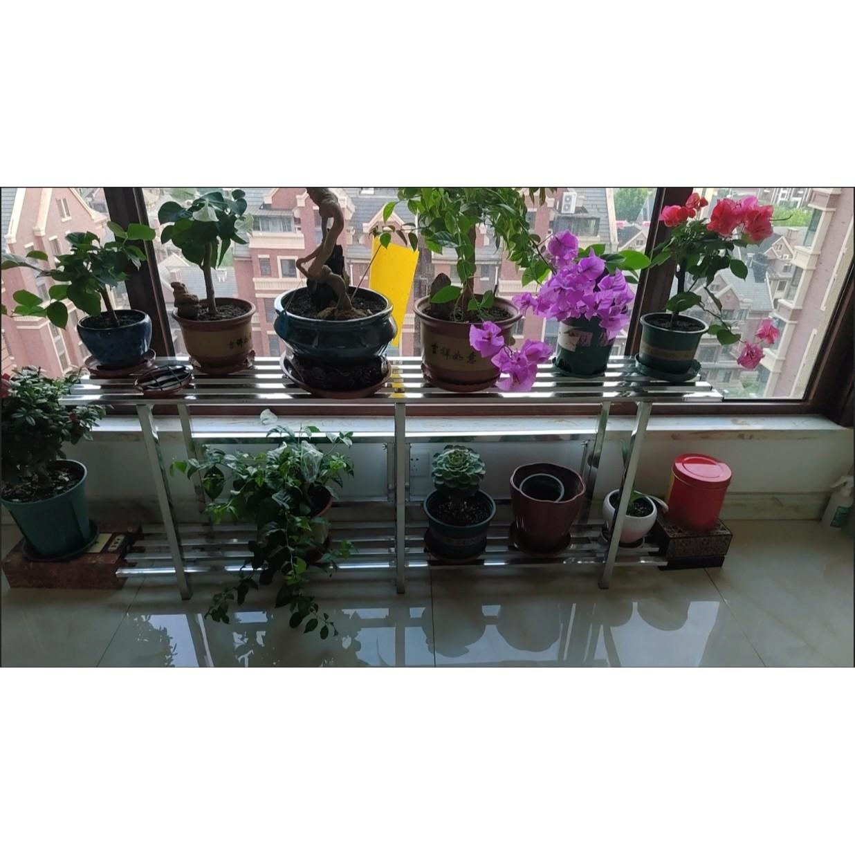 스텐 화분선반 다육이 발코니 식물 계단식 화분진열대 화분대 야외 녹슬지않는 거치대 - 상세 이미지 3