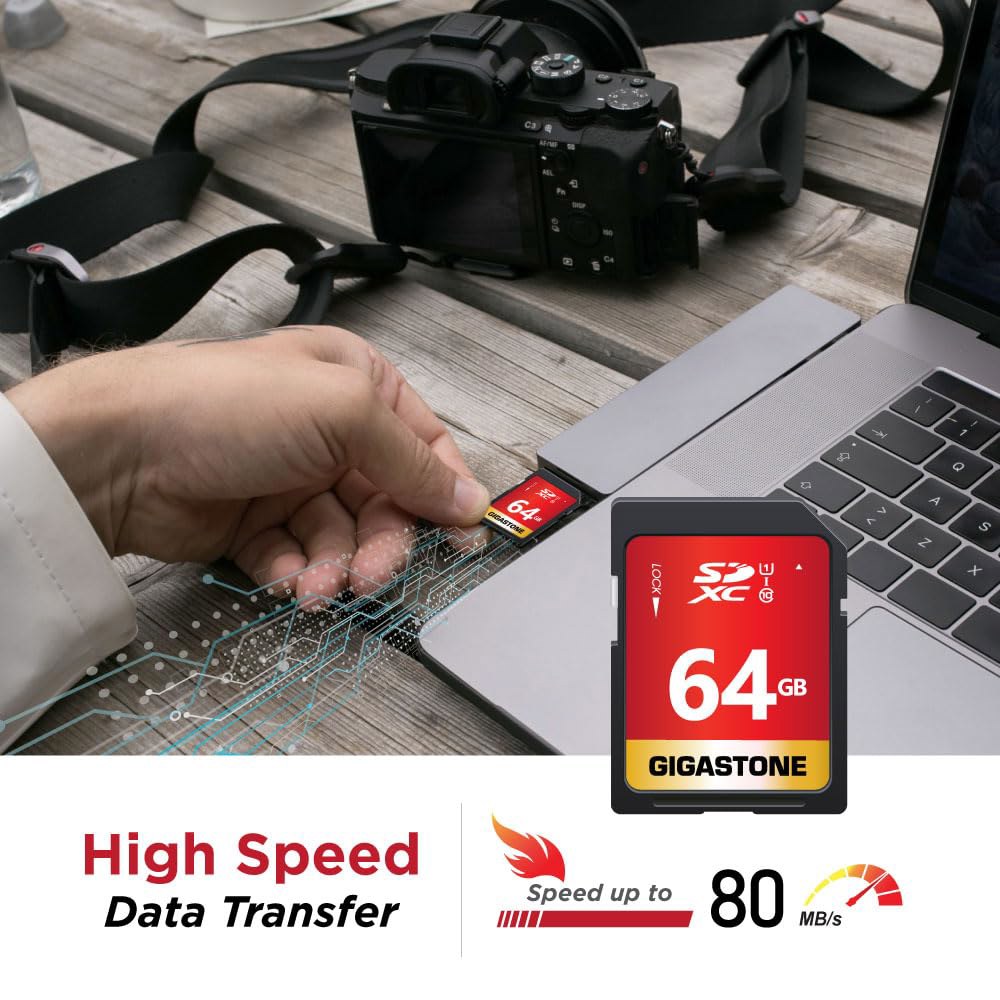 기가스톤 64GB SD 카드 UHS-I U1 클래스 10 SDXC 메모리 고속 풀 HD 비디오 캐논 코닥 올림푸스 디지털 카메라 64GB 1Pack - 상세 이미지 3