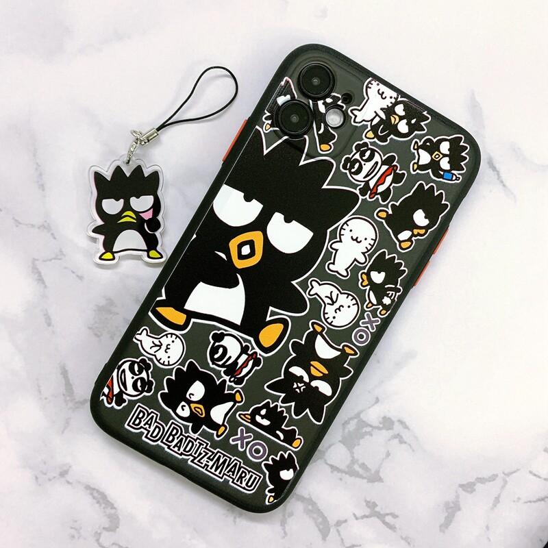 배드바츠마루 아이폰 케이스 16 15 14 프로 애플 핸드폰 커버 보호 블랙 A 펭귄 iPhone 16 - 상세 이미지 3
