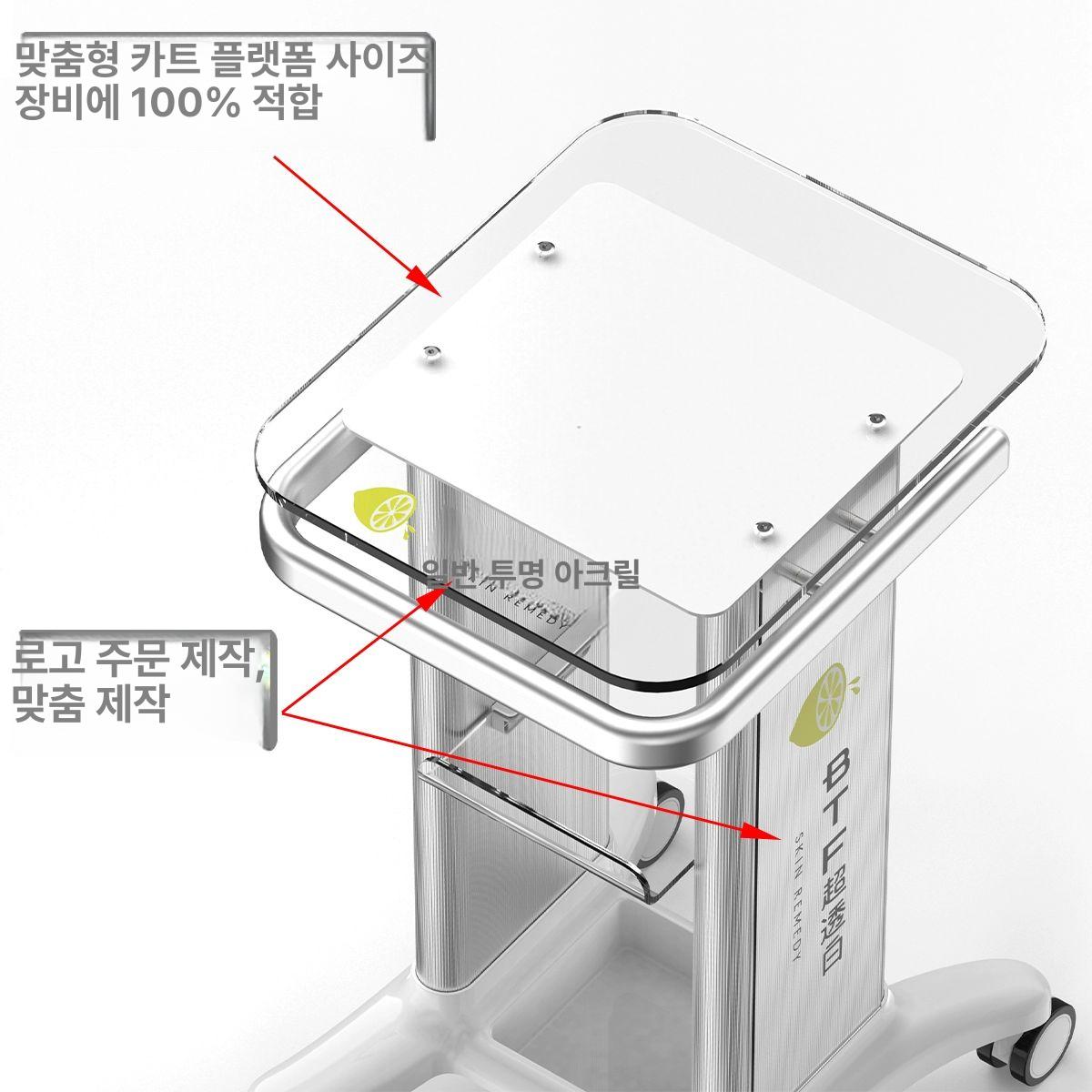 미용실용 이동식 카트 거치대 뷰티샵 헤어관리 피부관리 미용기구 보관 스타일링 탁상형 멀티수납 - 상세 이미지 2