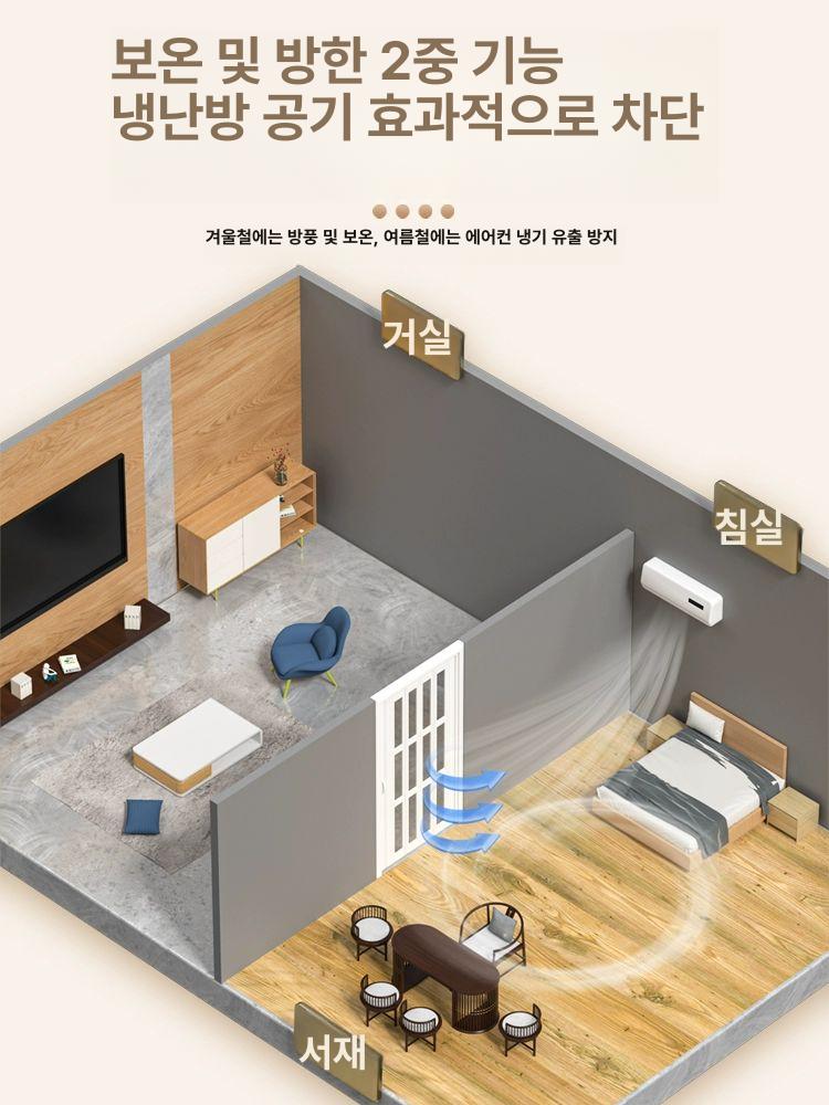 셀프슬라이딩도어 간이가벽 무타공 미닫이 분리식 가로형 중문 사무실 거실 공간분할 이미지 6