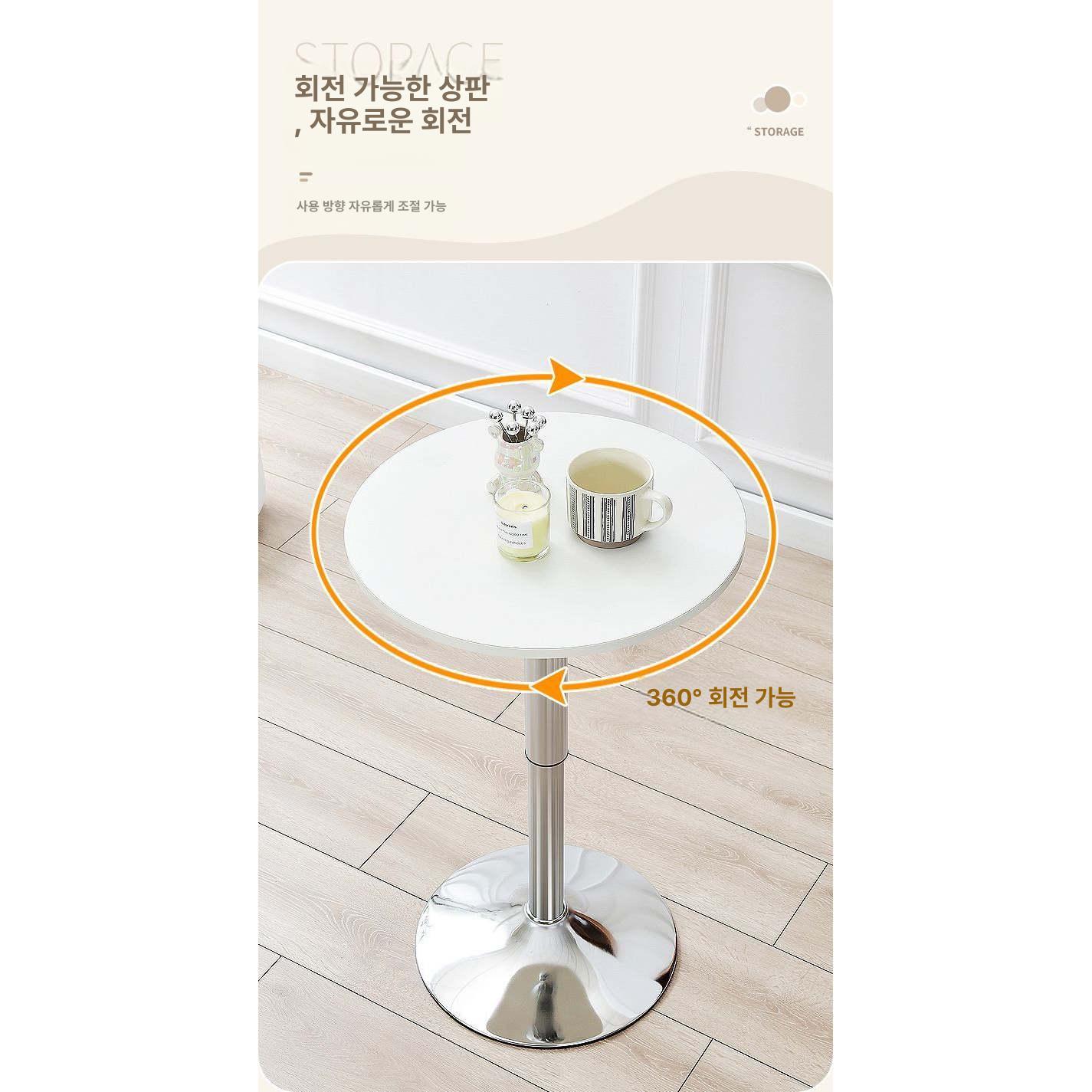 라운드 식탁 세라믹 상판 북유럽 디자인 카페테이블 커피숍 원탁 모던 주방 인테리어 가구 - 상세 이미지 4