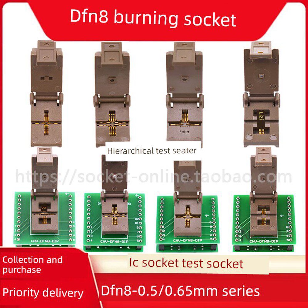 고온 노화 방지 고정 간격 플립 연소 장치 5mm 소켓 2X2 0 스프링 시트 DFN8 1 DFN3 3x3 3 8L 0 65 핀 광좌 - 상세 이미지 2