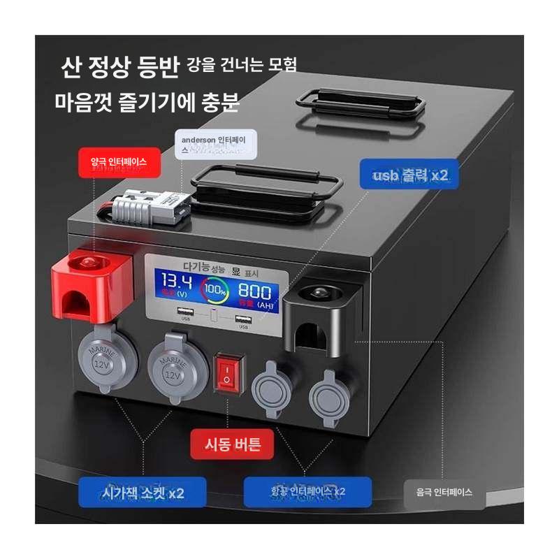 휴대용 리튬 인산철 파워뱅크 캠핑 낚시 야외활동 차박 여행용 대용량 배터리 충전기 세트 - 상세 이미지 3
