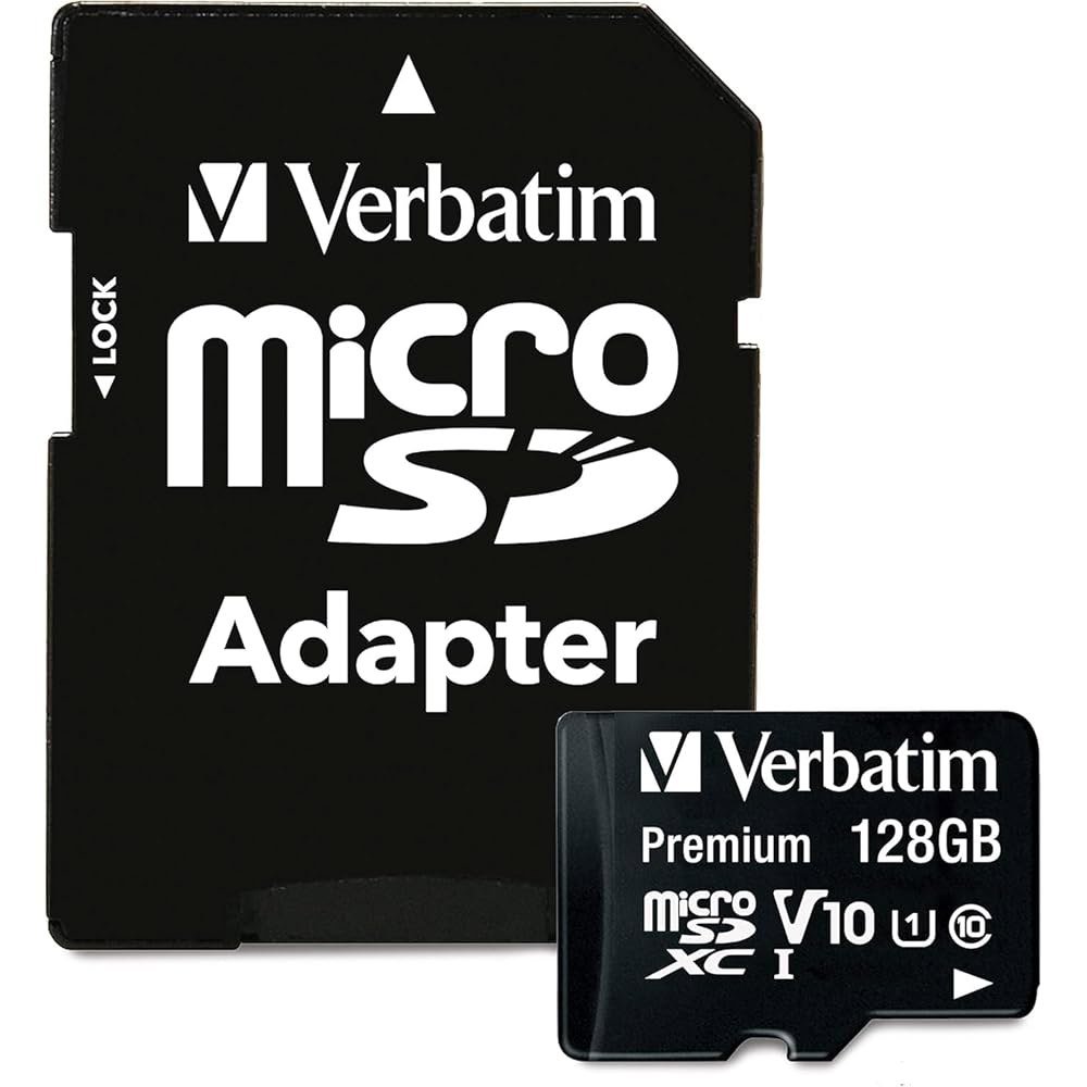 어댑터 UHS-I V10 클래스 10이 탑재된 버바팀 128GB 프리미엄 마이크로SDXC 메모리 카드, 최대 90MB/s 읽기 속도로 풀 HD(1080p) U1 속도 지원 16GB - 상품 이미지