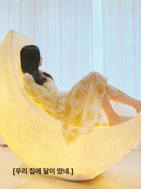 LED 달 조명 대형 야외 방수 무드등 감성 포토존 정원 펜션 테라스 인테리어 조경 장식 조형물 - 상세 이미지 5