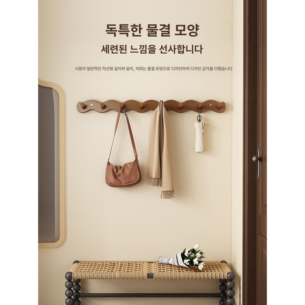 겸용 옷걸이 현관 인테리어 고정식행거 옷장 수납 모자 벽고정 - 상세 이미지 3