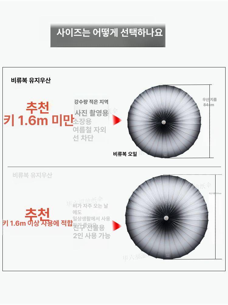 레트로 대나무우산 소품 인테리어 복고풍 전통우산 장우산 지양산 빈티지 민속품 이미지 6