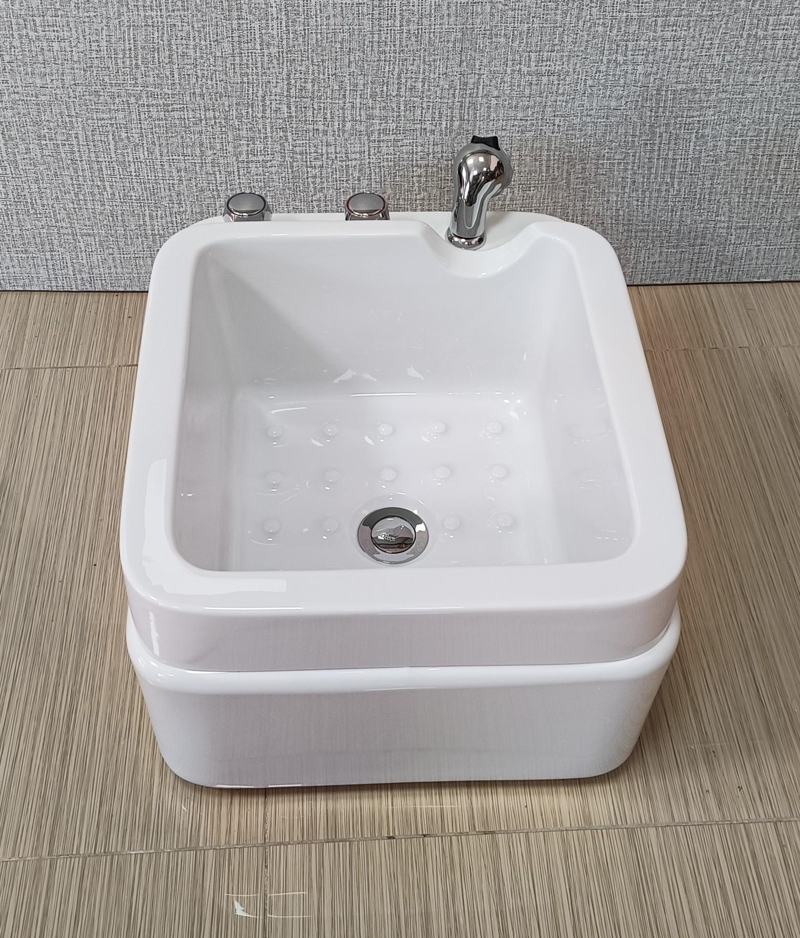 족욕기 업소용 풋스파 발세척 도자기 페디큐어 풋케어 마사지 세면대 족탕기 세족 풋뱅크 온열 - 상세 이미지 4