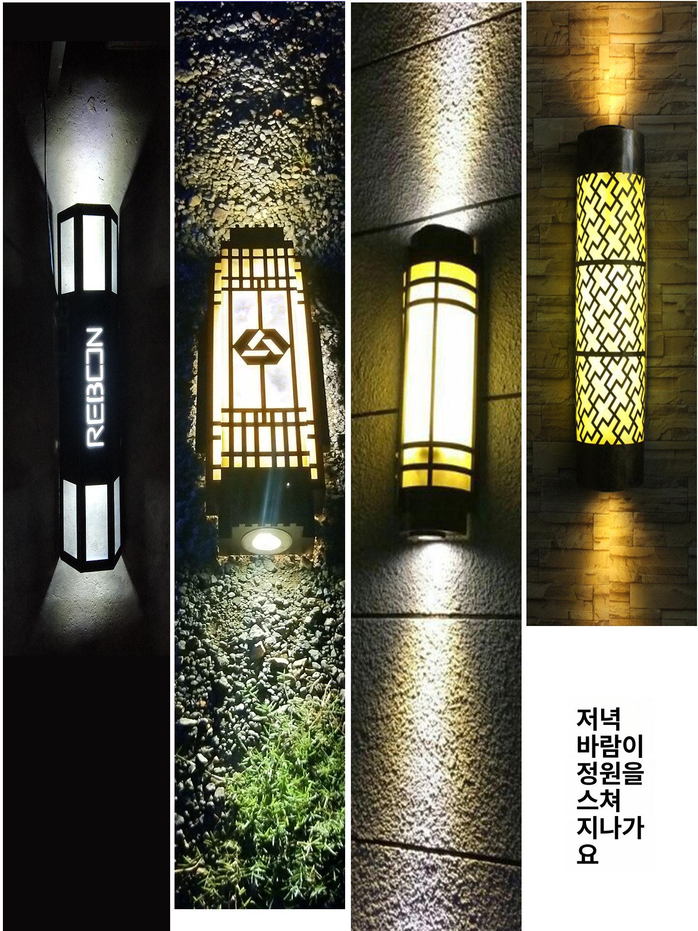 한지 LED 펜던트 조명 한옥 인테리어 액자 포인트 라이트 찻집 감성 대형 벽면 장식 조명 - 상세 이미지 5