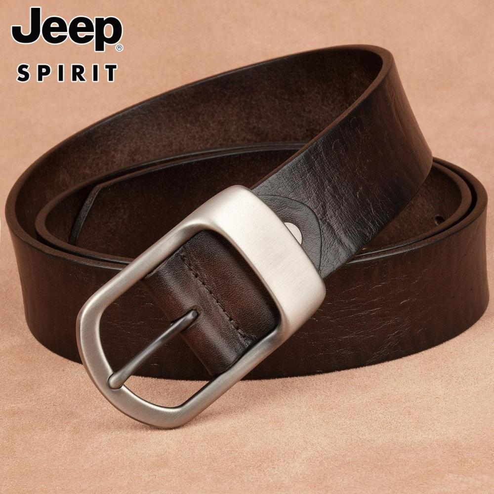 Jeep 지프 남성 수제 소가죽 벨트 빈티지 핀버클 허리띠 - 상세 이미지 4
