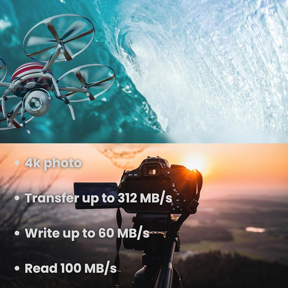 어댑터, V30, A2, U3, UHS-I, C10이 포함된 256GB 마이크로 SD 카드 1개 | 4,000대의 드론, 대시 캠, 카메라, 휴대폰, 카메라 - 상세 이미지 3