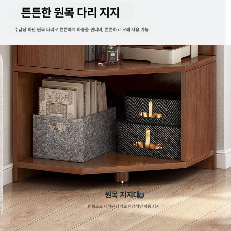 좁은공간 삼각코너 수납장 모서리책장 침실옷장 거실코너책꽂이 조립식 틈새활용 이미지 6