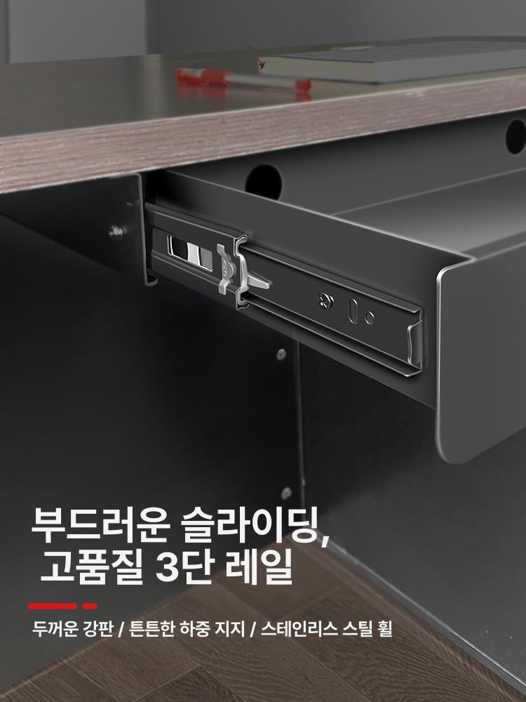 책상밑 슬라이딩 서랍 수납함 철제 틈새 정리함 조절식 오피스 데스크 보관 수납박스 사무용 공간활용 정리용품 - 상세 이미지 3