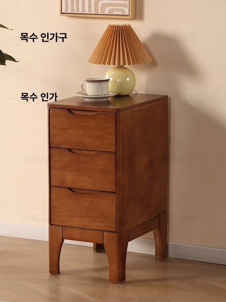 침대협탁 원목 슬림 나이트 테이블 침실 좌측우측 20cm 틈새수납 서랍식 침대옆탁자 이미지 7