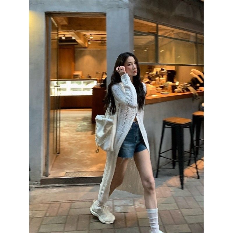 카디건 루즈핏 롱가디건 비치로브 롱카디건 여자롱가디건 여성롱가디건 여성 니트 여름 여자 - 상세 이미지 4