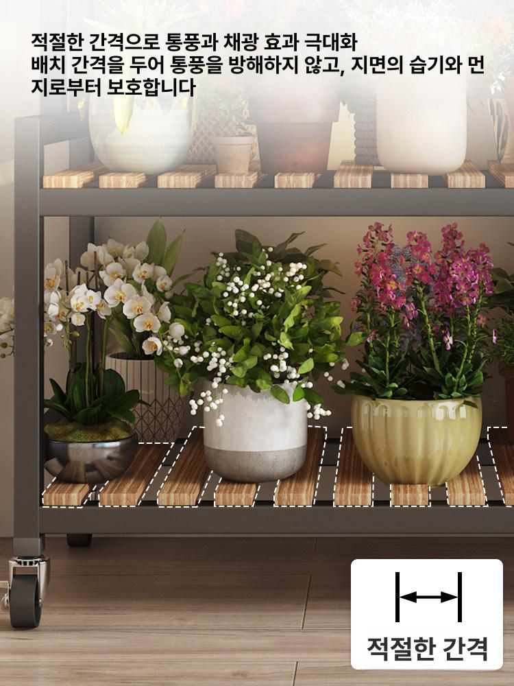 마당 화분선반 베란다 원목 다육이 플랜트랙 정원 스탠드 빈티지 진열장 - 상세 이미지 5