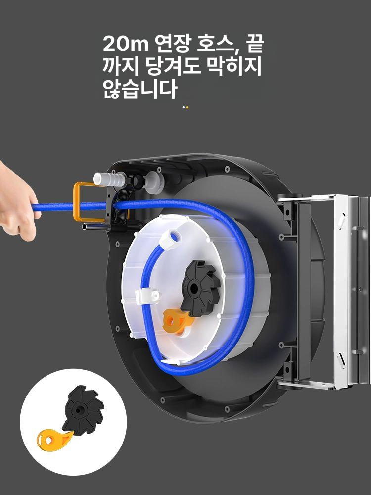 리와인더 자동권취기 에어호스 공압 고압 파이프 자동릴 에어릴 에어라인 드럼 거치대 - 상세 이미지 5