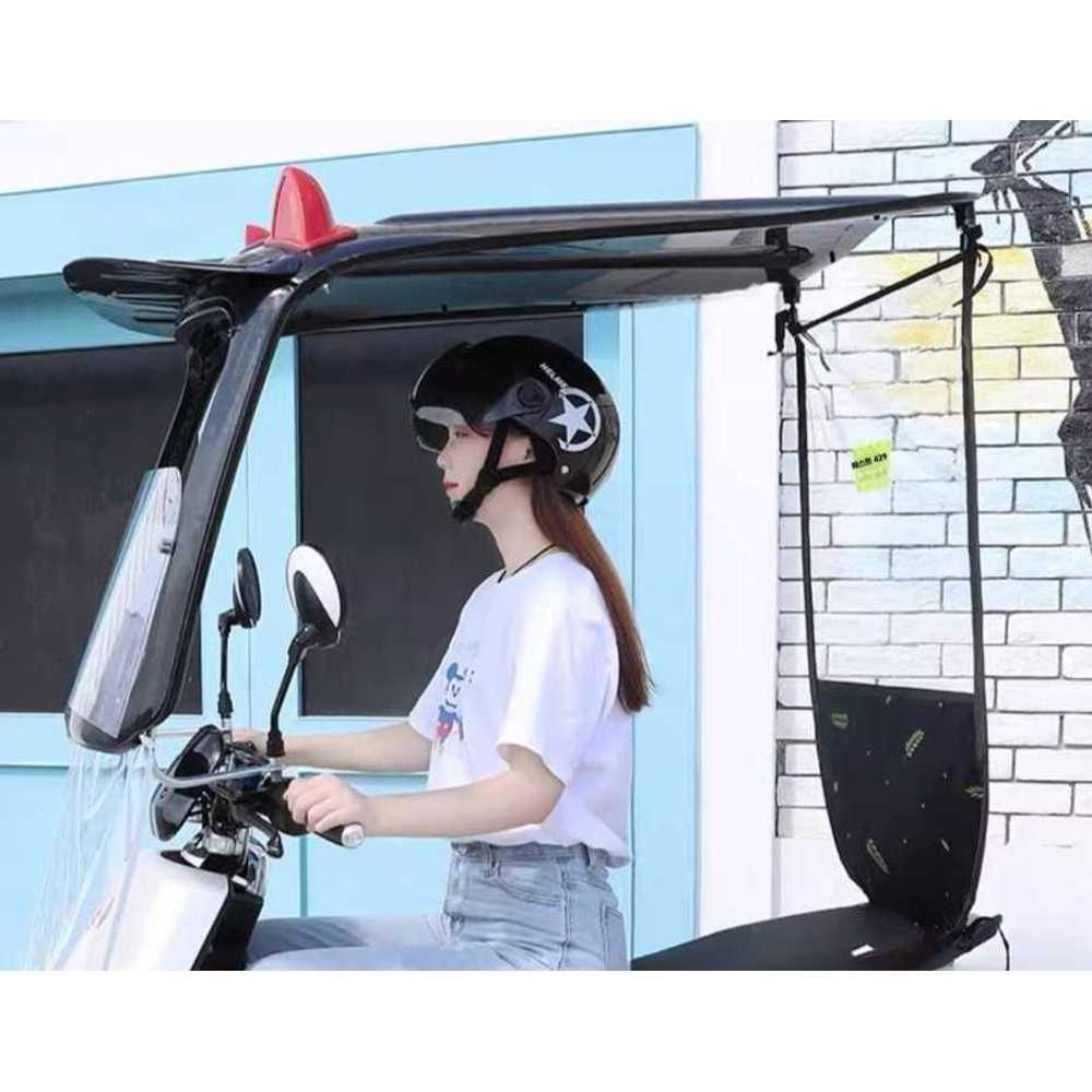 스쿠터 캐노피 지붕 윈드스크린 햇빛 가리개 시야확보 기본/거울 - 상품 이미지