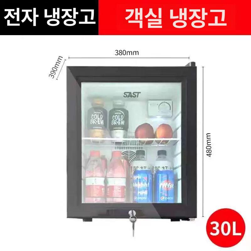 미니 쇼케이스냉장고 투명 카페 원룸 소형 호텔 사무실 가정용 도어 자취 레트로 - 상세 이미지 4