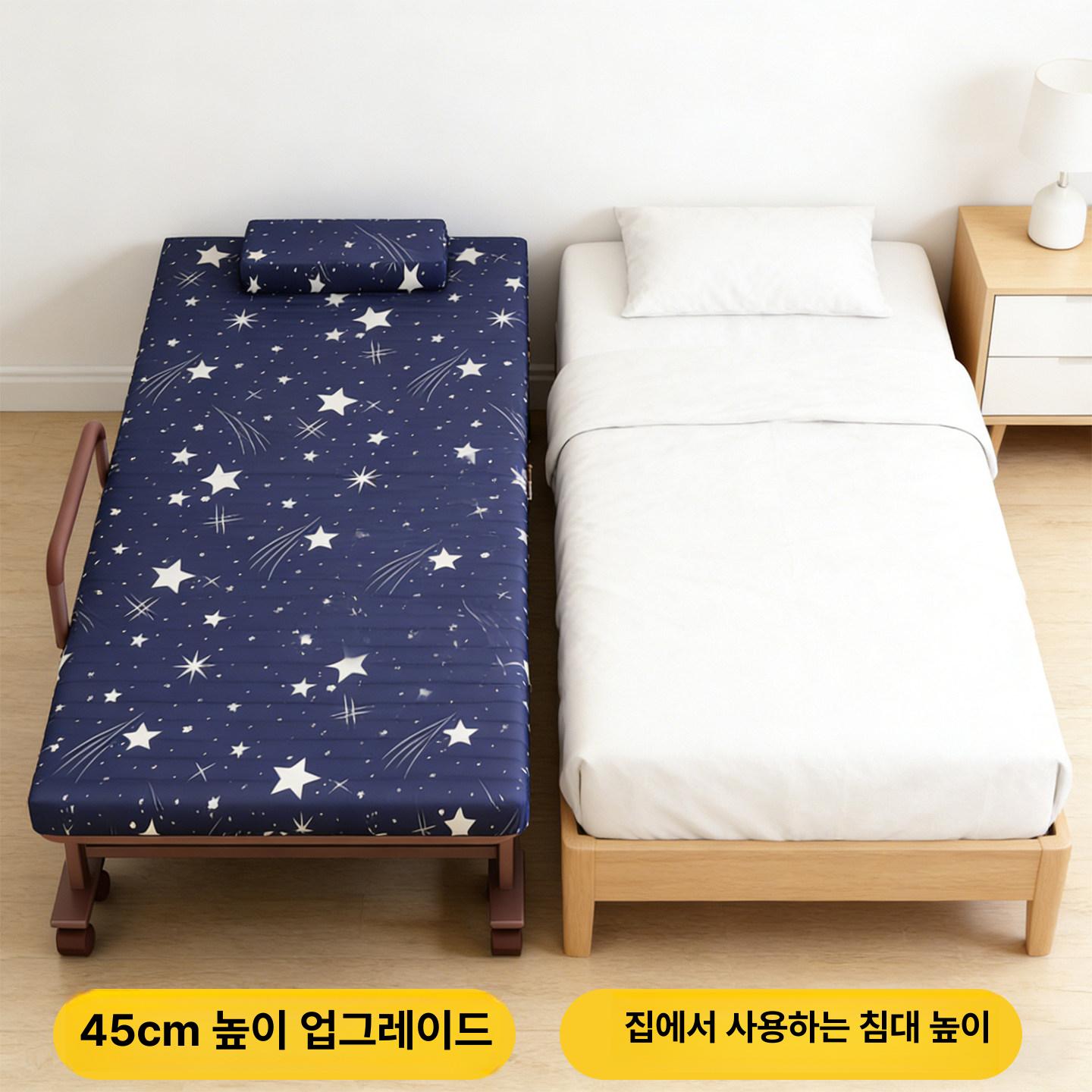 휴대용 접이식 침대 사무실 낮잠용 간편 침구 원룸 소형 폴딩 이동식 보조 침대 수면 - 상세 이미지 5