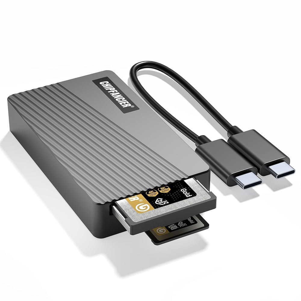CHIPFANCIER 2-in-1 CFexpress 어댑터 메모리 카드 리더 타입 A 및 B 40Gbps USB 4.0 2세대 Windows /Mac /Linux /Android - 상품 이미지