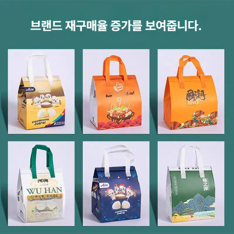 케이크 보냉백 200개 단체주문 보온백 특대형 하늘색 라이트그린 피크닉 연블루 중형 - 상세 이미지 5