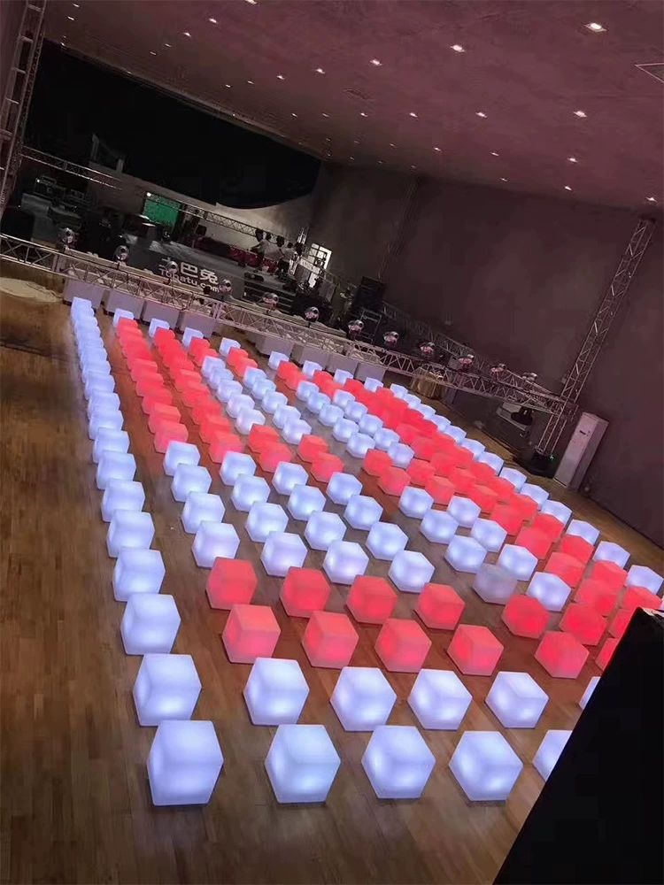 led 스툴 사각형 충전식 큐브 발광 스퀘어 인테리어 램프 체어 무드등 원격제어 - 상세 이미지 5